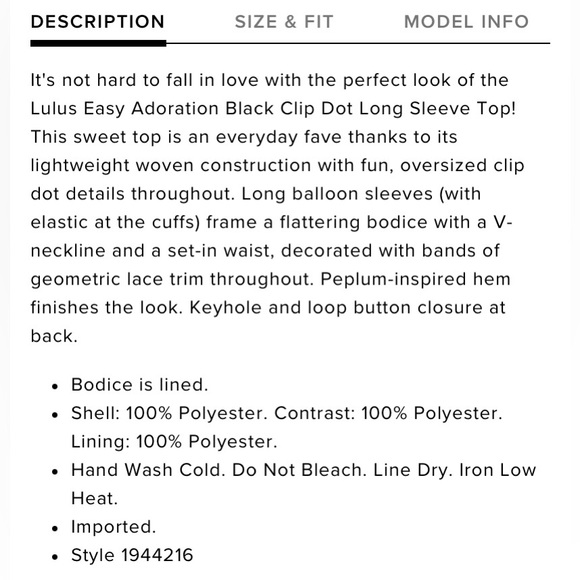 Easy Adoration Black Clip Dot Long Sleeve Top - Picture 4 of 8